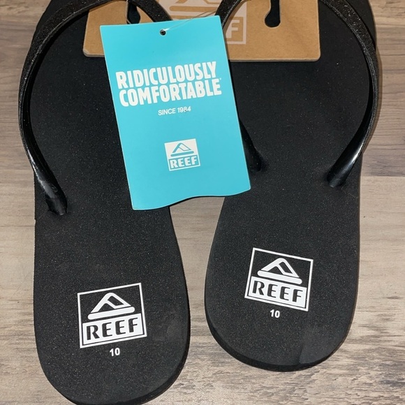 Reef women’s 10 flip flip sandals stargazer thong black glitter comfort  NWT - Picture 4 of 6